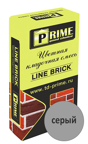 Цветная кладочная смесь Prime LineBrick Klinker, серый, 25 кг мешок